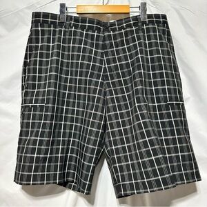 ADIDAS Plaid Cargo Shorts Black White Streetwear Skate Mens 38